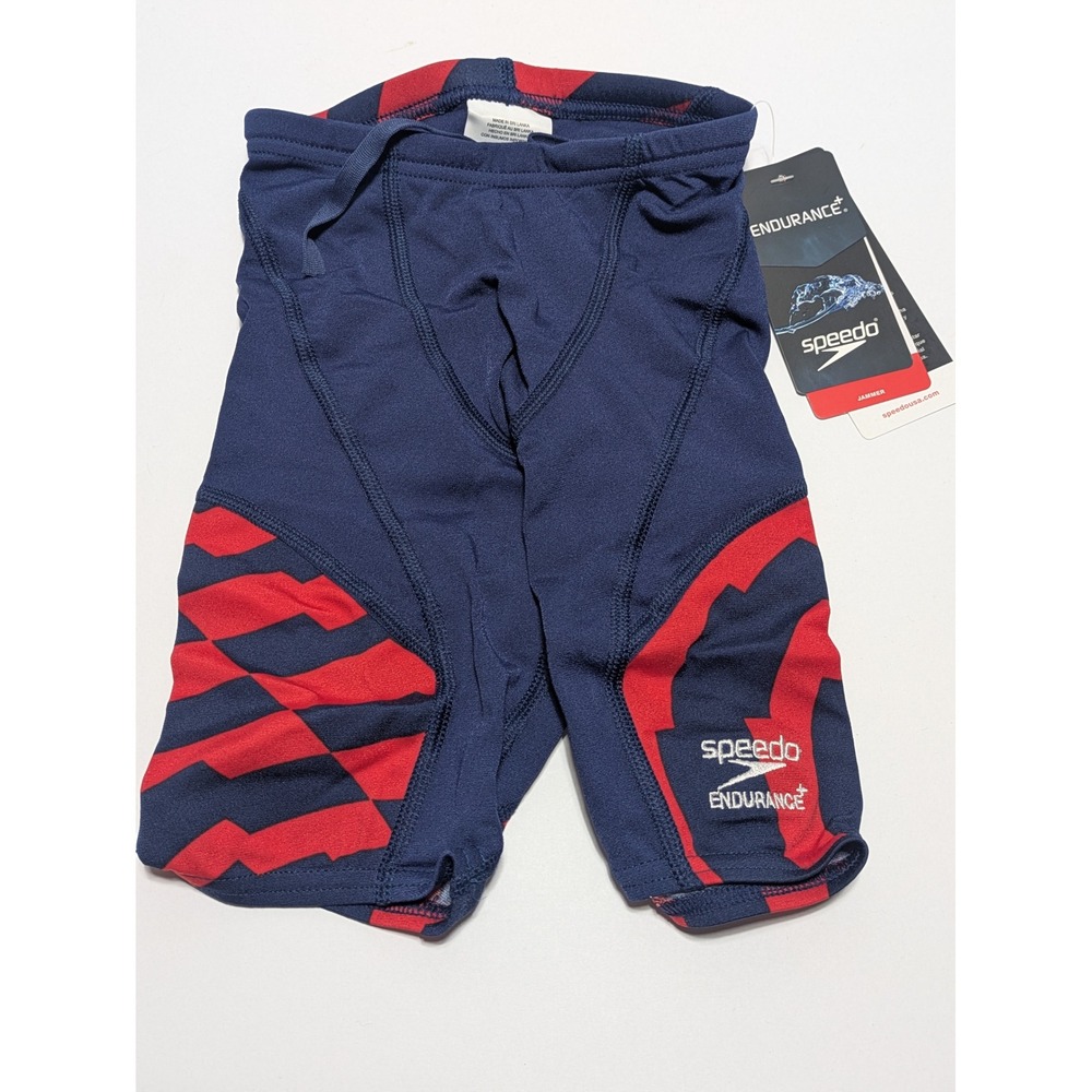 Speedo Mens Vortex Maze Jammer Endurance+ Swimsuit Red Blue Size 22
